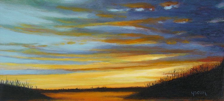 Acrylic Painting titled Winter Sunset